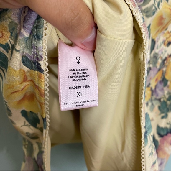 Selkie Swimmers The Cannes One Piece Swimsuit Floral Size XL - Picture 6 of 6